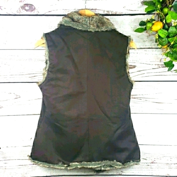 CROSBY Faux Fur Seude Vest Brown Size S - Picture 2 of 11